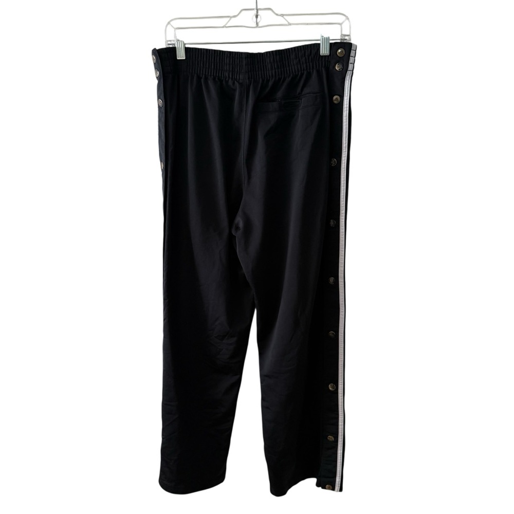 Vintage Adidas Track Pants Tear Away Men Small Black 3 Stripes Snaps Baggy Y2K - Picture 9 of 17